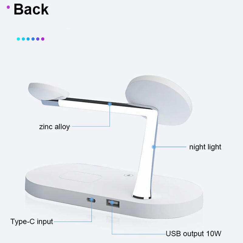 Suporte carregador sem fio 3 em 1 para iphone 12 13 14 15 16 estação de carregamento rápido para apple watch 10 9 8 7 6 5 4 airpods 2 3 pro